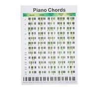 Baxnore Póster de tabla de acordes de piano, papel artístico, guía educativa de digitación para aprendizaje musical, diagramas de acordes de referencia rápida para principiantes, t (Grande)