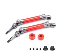 Baxnore Premium Steel Aluminum Alloy Front Drive Shaft Assembly High Performance CVD Drivetrain Component for Traxxas Slash Rustler Vxl 4x4 1/10 Scale RC Car Upgrade Parts Kit 2PCS (Rojo)