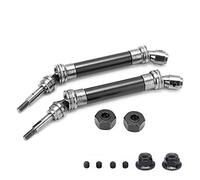 Baxnore Premium Steel Aluminum Alloy Front Drive Shaft Assembly High Performance CVD Drivetrain Component for Traxxas Slash Rustler Vxl 4x4 1/10 Scale RC Car Upgrade Parts Kit 2PCS (Negro)