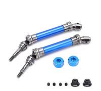 Baxnore Premium Steel Aluminum Alloy Front Drive Shaft Assembly High Performance CVD Drivetrain Component for Traxxas Slash Rustler Vxl 4x4 1/10 Scale RC Car Upgrade Parts Kit 2PCS (azul)