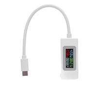 Baxnore Probador USB C Medidor de potencia 4V30V 0A6.5A Multifuncional Tipo C Voltaje Corriente Capacidad de energía Tiempo de trabajo Detector de cargador para pruebas electrónica
