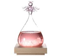 Baxnore Pronóstico del tiempo Botella de vidrio Innovadora forma de ángel Decoración del hogar con detección de cambio de temperatura para regalo de sala de estar Rosa Púrpura Blan (Rosa)