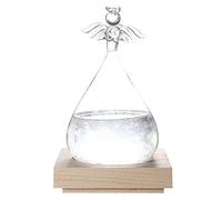 Baxnore Pronóstico del tiempo Botella de vidrio Innovadora forma de ángel Decoración del hogar con detección de cambio de temperatura para regalo de sala de estar Rosa Púrpura Blan (Blanca)