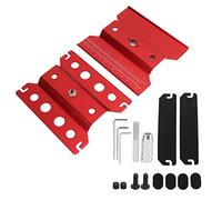 Baxnore RC CAR Work Stand Durable Aluminio Aleoy Altura ajustable Plataforma estable Portable para 1/10 1/8 Modelo RC Los camiones rojos 140 mm incluyen 4 partes 6 esteras de espon