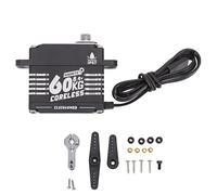 Baxnore RC Gear Servo 60KG Motor Sin Núcleo Super Torque Servo de dirección programable para coches RC Robots aleación de aluminio negro 40x20x38mm (270 grados)
