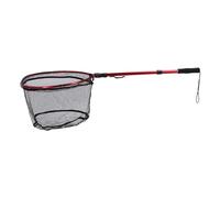 Baxnore Red de Pesca Flotante, Red de Aterrizaje de Peces portátil, Extensible, Plegable, de Goma, de aleación de Aluminio, para fácil Transporte y Almacenamiento (Roja)