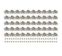 Baxnore Remaches de calavera gótica Metal DIY Accesorios punk para artesanías de cuero Zapatos Cinturones Bolsos Aleación de zinc 50 juegos con tornillos 17x13 mm (Plata)