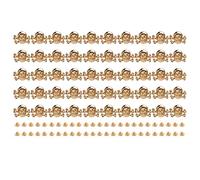 Baxnore Remaches de calavera gótica Metal DIY Accesorios punk para artesanías de cuero Zapatos Cinturones Bolsos Aleación de zinc 50 juegos con tornillos 17x13 mm (Oro)