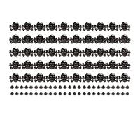 Baxnore Remaches de calavera gótica Metal DIY Accesorios punk para artesanías de cuero Zapatos Cinturones Bolsos Aleación de zinc 50 juegos con tornillos 17x13 mm (Gris)