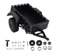 Baxnore Remolque de coche RC Aleación de aluminio Accesorios de orugas utilitarios resistentes para coches RC a escala 1 18 Simulaciones todoterreno Colecciones de exhibición Negro
