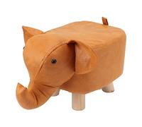 Baxnore Reposapiés de Elefante para guardería Taburete con Forma de Animal Otomano tapizado con cojín de Esponja Fondo Antideslizante Decoración para Sala de Estar Dormitorio 30x25 (Naranja)