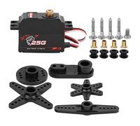 Baxnore S0025M Servomotor digital de alto par con engranaje metálico de 25 g con diseño sin núcleo y rodamientos 2BB para barcos y coches RC a escala 1/12 Negro 36 mm x 15,4 mm x 3