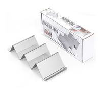 Baxnore Soporte para tacos de acero inoxidable, bandeja resistente para tacos, soporte para tacos de grado profesional para cocinar, servir, hornear, asar, horno, apto para lavavaj (S)