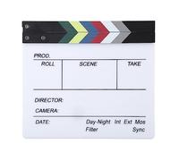 Baxnore Tablero de aplausos de película Profesional Claqueta de Madera acrílica con Superficie de Escritura Blanca para producción de películas Programas de televisión Decoración d