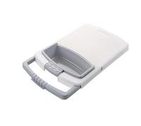Baxnore Tablero de corte de drenaje retráctil, tablero de corte PP multifuncional con cesta de almacenamiento, diseño de diseño hueco anti -slip para encimera de cocina barbacoa de (Gris)