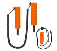 Baxnore Taladro de Hielo retráctil para Pesca en Hielo con Juego de protección de Silbato, Cuerda elástica Larga Segura y confiable para Patinaje sobre Hielo y Pesca en Hielo (Naranja)