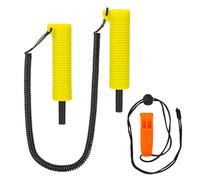 Baxnore Taladro de Hielo retráctil para Pesca en Hielo con Juego de protección de Silbato, Cuerda elástica Larga Segura y confiable para Patinaje sobre Hielo y Pesca en Hielo (Amarilla)