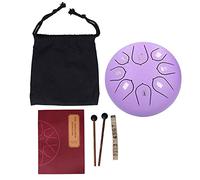 Baxnore Tambor de lengua de acero de 8 tonos Instrumento de percusión manual con mazos Bolsa de almacenamiento de libros de música para meditación Yoga Construcción de acero de mad (Púrpura)