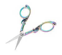 Baxnore Tijeras vintage de acero inoxidable de alta nitidez para costura artesanal, tijeras de bordado para manualidades, costura, corte de hilo, uso doméstico, duraderas, a prueba (Colored Ti)