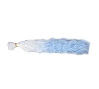 Baxnore Trama de pelo de muñeca, gradiente blanco y azul, 30cm, suave, lavable, material de seda de alta temperatura, fabricación de pelucas para muñecas DIY, accesorios artesanale (Efecto dominó del