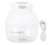 Baxnore Trituradora de ajo eléctrica recargable por USB, mini cortador de verduras, triturador de alimentos con cuchillas de acero inoxidable para cocina, accesorios de cocina, cap (Blanca)