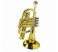 Baxnore Trompeta Dorada con 4 Teclas de Colores: Instrumento Musical Educativo para el Entrenamiento de la coordinación y la producción de un Sonido de Trompeta auténtico. Fabricad