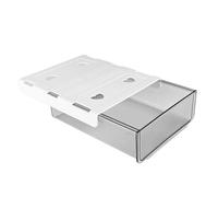 Baxnore Under Desk Drawer Self Adhesive Space Saving Organizer Box for Office Kitchen Premium Plastic 21 x 17.5 x 6.5cm (Grey)