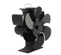 Baxnore Ventilador de estufa accionado por calor Ventilador para chimenea de 6 aspas Construcción de aluminio Mayor flujo de aire Operación de bajo ruido para estufas de leña Chime (S)