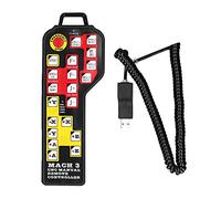 Baxnore Volante USB Controlador CNC de 4 ejes Freno de mano electrónico Panel de control manual remoto para Mach 3 con diseño de 21 teclas de función y cable de resorte