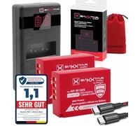 Baxxtar 2X MaxProtect Batería de Repuesto para Fuji NP-W126s NP-W126 Carcasa Protectora Sensor NTC con Cargador 1000mA PD MaxPerformance USB-C Compatible con Fujifilm XM5 X100V XA3 XA5 XS10 XT3 XT5