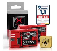 Baxxtar 2X MaxProtect LP-E6NH batería 2600mAh Sensor-NTC y Carcasa Protectora V1 Compatible con Canon EOS R5 R6 R6II R7 5D Mark II III 5DS 6D 7D 60D 70D 80D 90D XC10 XC15 LPE6NH LP-E6