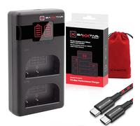 Baxxtar DMW-BLK22 DMW-BLF19 PD-MaxPerformance Cargador de batería (1500 mA) USB-C Mini LCD Dual - Compatible con PD/QC (1619422)