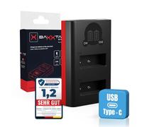 Baxxtar Dual LCD Cargador USB-C para Olympus BLS-5 BLS-50 BLS-1 cámara | Compatible: Olympus, E-450, E-P7, E?P3, OM System OM-5, OM-D E-M10, OM-D E-M10 Mark II, OM-D E-M10 Mark III, OM-D E-M10