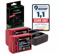 Baxxtar MaxProtect 2X BLX-1 Batería (2400mAh Sensor NTC & Carcasa Protectora) con Cargador PD-Performance USB-C (1500mA) Compatible con Olympus OM-1 OM-3 OM1 OM3 BLX1 BL-X1 BL X1 BLX 1