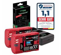Baxxtar MaxProtect LP-E6NH Batera 2X 2600mAh Sensor NTC Carcasa V1-1500mA Cargador PD-Performance USB-C Compatible con Canon EOS R5 R6 R6II R7 5D Mark II III 5DS 6D 7D 60D 70D 80D 90D XC10 XC15