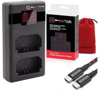 Baxxtar NP-FZ100 PD-MaxPerformance Cargador de batería (1500mA) LCD USB-C PD/QC Carga rápida Desde una Fuente de alimentación de 20W Compatible con Sony Alpha FX30 A1 A9 A9II A7RIII A7RIV A7III A7IV