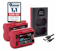 Baxxtar NP-W235 2600mAh batería de cámara 2X con Sensor NTC Activo - Mini 18882 USB Cargador Dual LCD - Compatible con Fuji Fujifilm GFX50s II GFX-100S GFX-100 II X-H2 X-H2S X-S20 X-T4 X-T5