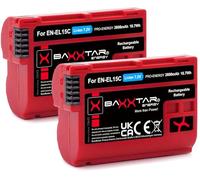 Baxxtar Pro EN-EL15c 2600mAh - Pack de baterías Compatible con Nikon Z5 II Z6 II Z6 III Z7 II Z8 Zf etc