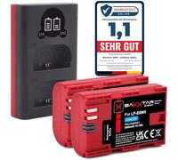 Baxxtar Pro LP-E6NH (2X 2600mAh) Pack de batería con Cargador 18602 USB LCD Dual (USB-C MicroUSB) Compatible con Canon EOS R5 R6 R7 5D Mark II III 6D 7D 60D 70D 80D 90D XC10 XC15