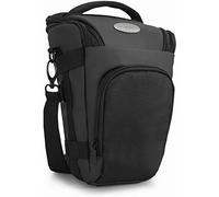 Baxxtar Pro Novo II Funda para cámara réflex DSLR con Objetivo, Negra | 26 cm de altura interior, también para Nikon P1000/P1100, correa de hombro, cinturón, túnel de correa y chubasquero