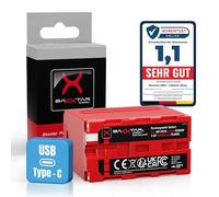 Baxxtar Pro NP-F970 batería 10A MAX (10500 mAh) con USB-C PD 20W Entrada/Salida - USB-A 2A Salida - para NP-F990, NP-F960, NP-F950, NP-F750 - Compatible con videocámaras, Luces LED, Luces de vídeo