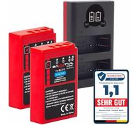 Baxxtar Set 2X BLS-5 batería 1100mAh con Cargador 18802 USB-C Dual LCD | Compatible: Olympus, E-450, E-P7, E?P3, OM System OM-5, OM-D E-M10, OM-D E-M10 Mark II, OM-D E-M10 Mark III, OM-D E-M10