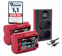 Baxxtar Set - 2X NP-W235 MaxProtect Batería 2600mAh con Cargador USB Dual | Compatible: Fujifilm X-Serie: X-T4, X-T5, X-H2, X-H2S, X-S20, Fujifilm GFX-Serie: GFX-50S II, GFX-100S, GFX-100 II