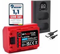 Baxxtar Set NP-FZ100 batería 2600mAh con Cargador 18582 USB-C Dual LCD | Compatible: Sony Alpha 7, A9 II, ILCE A6600, A6700, A7 III, A7 IV, A7C II, A7CR, A7S III, A7R III, A7R IV, A7R V, A7R3