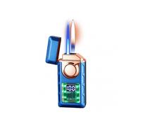 (Bay Blue) Portable Dual Flames Lighter Multipurpose Portable Metal Lighter Great Present Idea for Dad