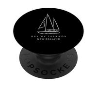 Bay of Islands Nueva Zelanda Souvenir Yachting Group Hombres Niños PopSockets PopGrip Adhesivo