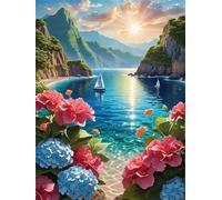 Bay Scenery 200 Piece Jigsaw Puzzles for Adults, Colourful, Challenging & Brainteasing Adult Puzzles 200 Pieces Hydrangeas, Fun jigsaws for The Whole Family 14x10 Inch