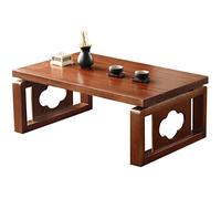 Bay Window Coffee Table Living Room Zen Tea Table Japanese Tatami Table Hollow Pattern Retro Meditation Low Table (Color : B, Size : 80x50x30cm)