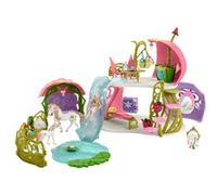 Schleich BAYALA 42445 - Set de Casa de Flores con Lago y Establo, 71 Piezas - Incluye Elfa, Unicornio y Acceosrios - Colección Dragones y Seres Míticos - Juguetes para Niños de 5 Años o Más