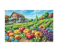 Bayas pastorales Puzzles 1000 Piezas Decorativo Coleccionable Pastoral Fruit Grass Obra De Arte Rompecabezas Familiar para Adultos Desafío Avanzado DIY Creativo 1000 PCS